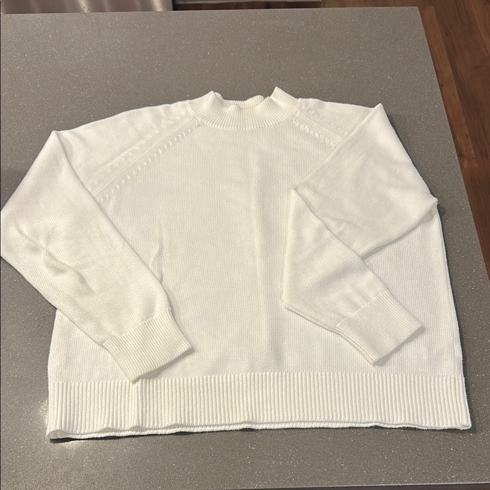Quince | White Cotton Sweater | M